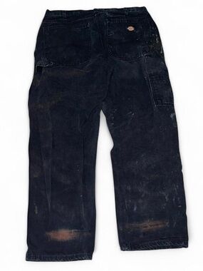 Vintage Dickies Black Carpenter Pants 32x30 Stained distressed